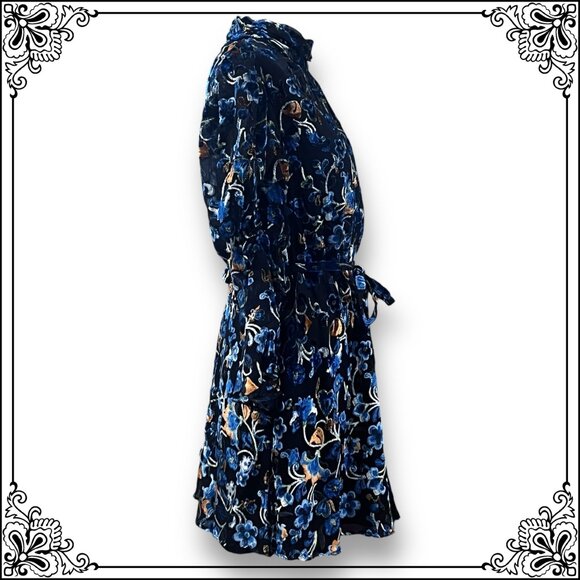 FRENCH CONNECTION Avery Burnout Velvet Keyhole Mini Dress - Size 6 / NWT - Picture 7 of 12